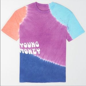 American Eagle Outfitters Tie Dye Young Money Graphic Short Sleeve T-Shirt Sz L